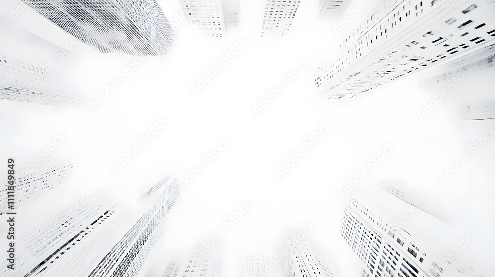 Obraz premium 3D luxury apartment building showcases modern design and elegance on a white background.