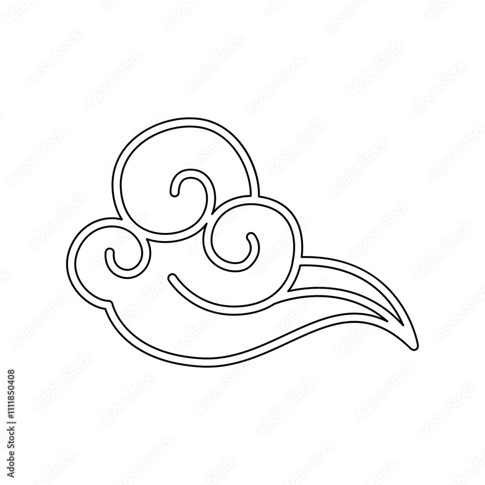 Cloud icon chinese style in line style Cloud icon chinese style in line style