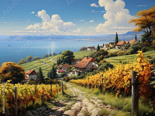 Excellent Tuscan landscapes Picturesque vineyards Countryside Scenic beauty