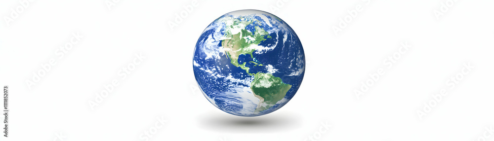 Earth Globe, A Vivid Illustration of Our Planet's Beauty, Showing Continents and Oceans with Stunning Detail on a White Background Earth Globe, A Vivid Illustration of Our Planet's Beauty, Showing Continents and Oceans with Stunning Detail on a White Background