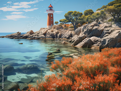 Excellent view of Gay Head Lighthouse in Aquinnah USA photo