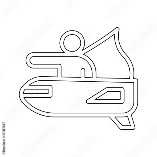 Hero spaceship icon in line style