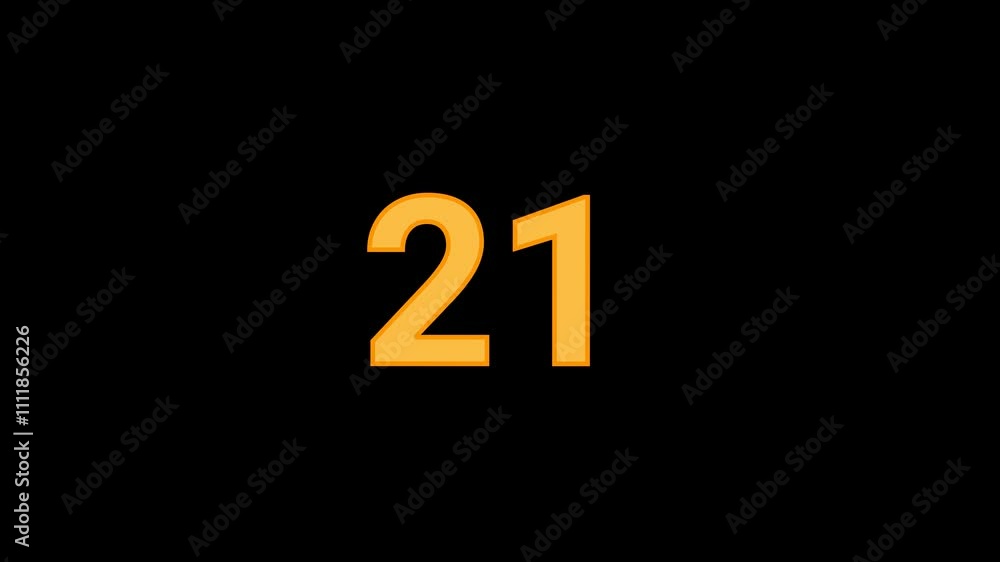 21 Number with confetti falling Animation 21 Number with confetti falling Animation