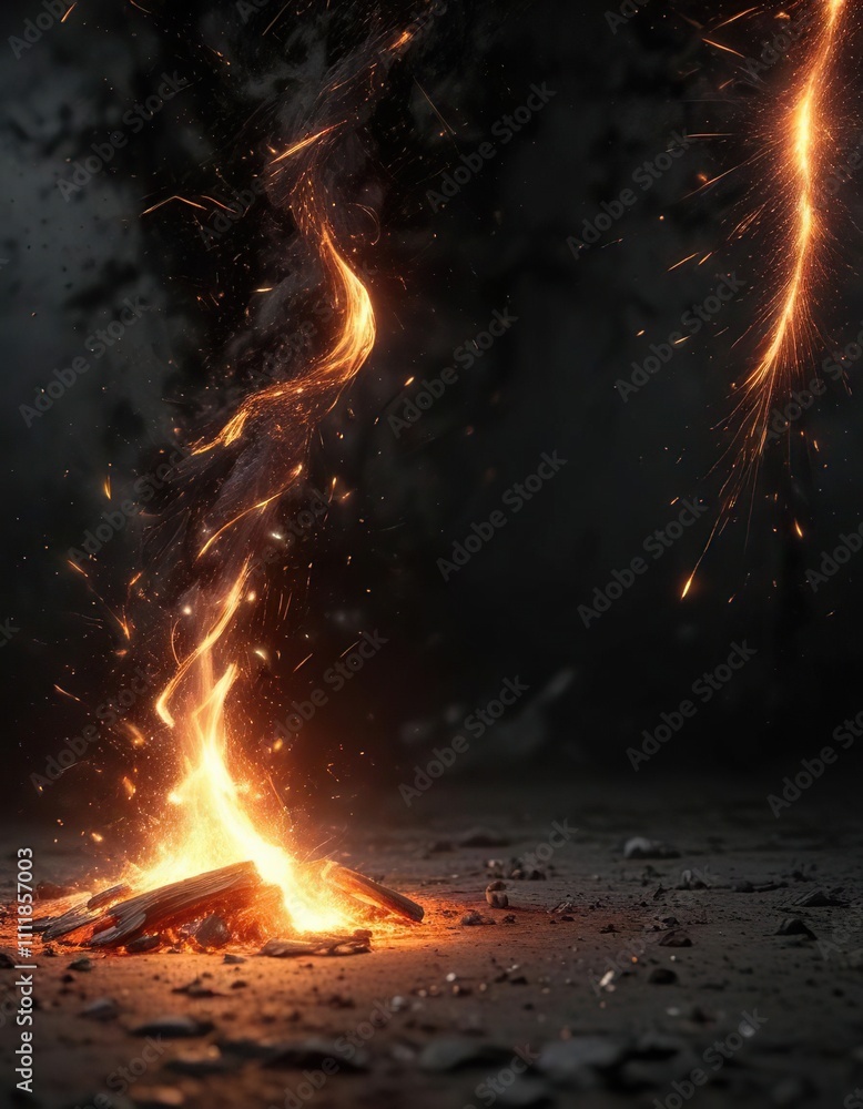 Glowing embers and glittering sparks on a dark background, sparkles, glowing embers, warm glow Glowing embers and glittering sparks on a dark background, sparkles, glowing embers, warm glow