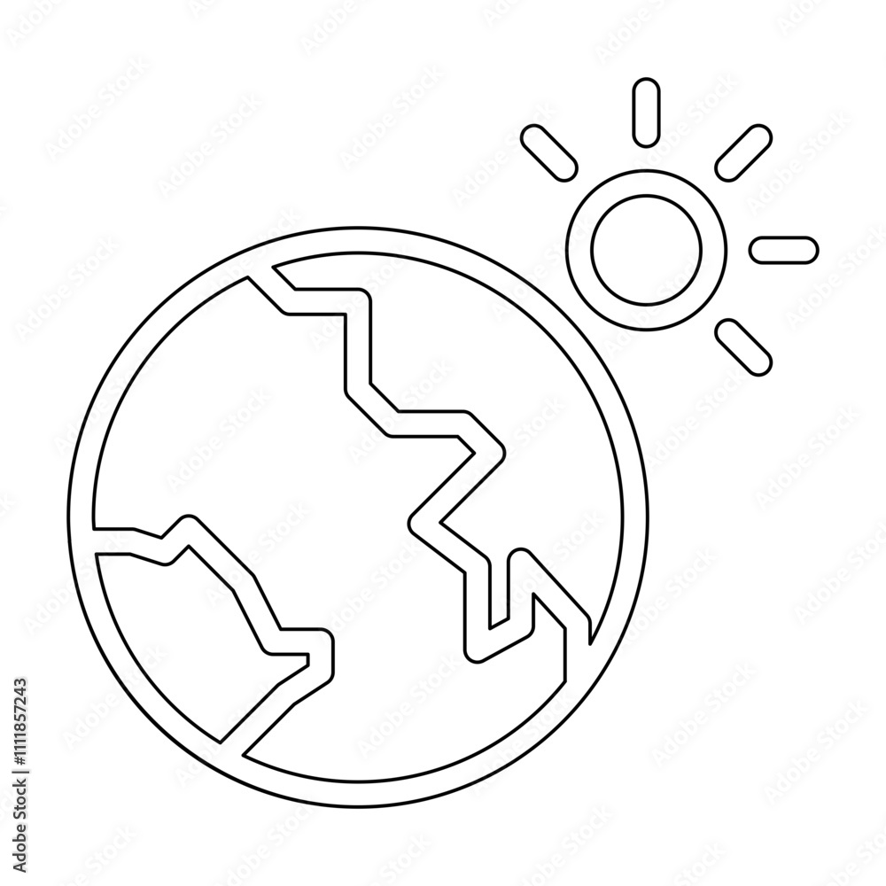 Geography icon in line style Geography icon in line style