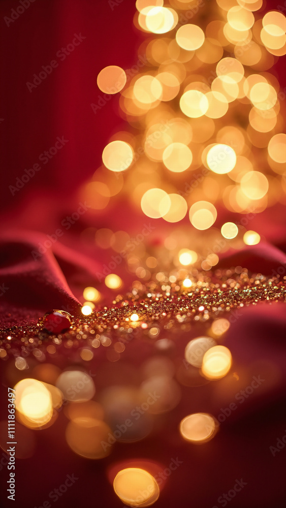Shimmering Gold Glitter on Red: Luxury Celebration Background for Festive Ads, Holiday Cards & Event Promos Shimmering Gold Glitter on Red: Luxury Celebration Background for Festive Ads, Holiday Cards & Event Promos