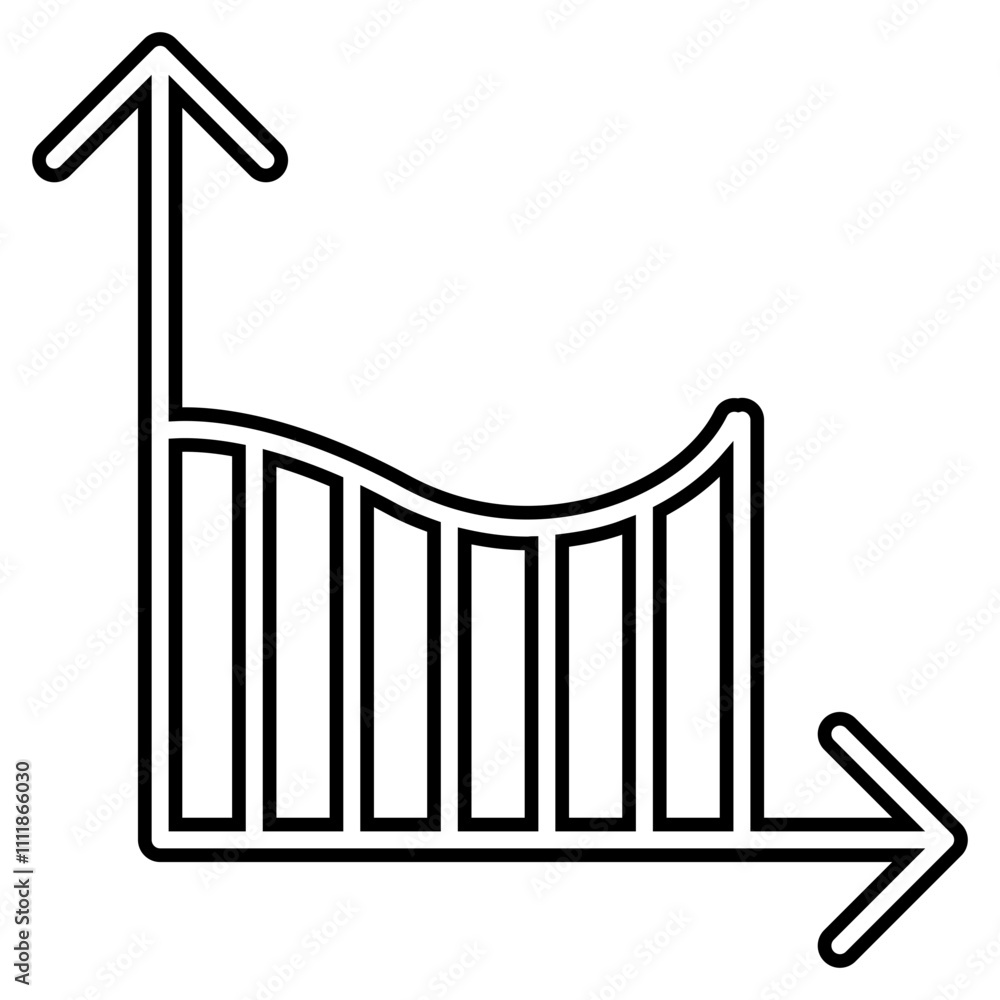 Graph icon in line style Graph icon in line style