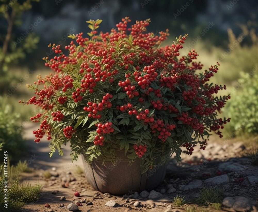 Small shrub and its abundant red berry harvest , trees, red berries, natural Small shrub and its abundant red berry harvest , trees, red berries, natural