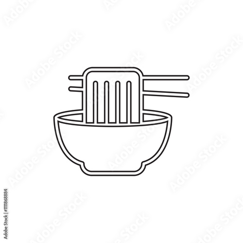 Chinese noodle icon in line style