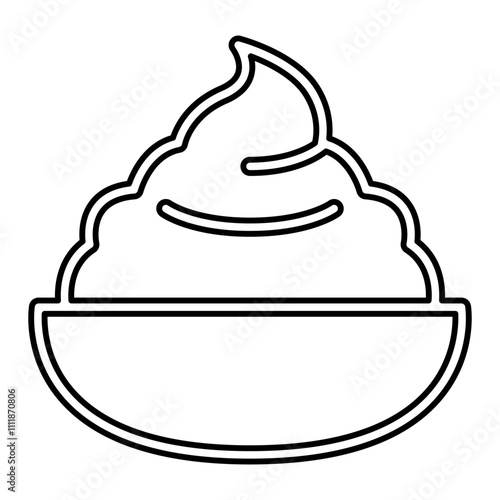 Sour cream icon in line style