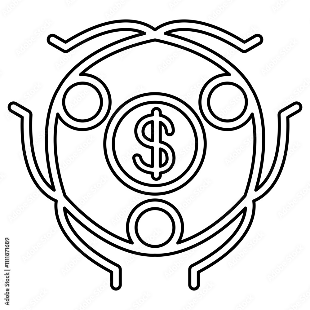 Business Teamwork icon in line style Business Teamwork icon in line style