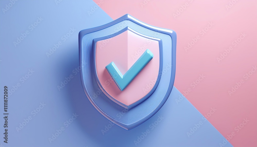 A stylized shield emblem with a checkmark, set against a pastel blue and pink background, symbolizing security and trust. A stylized shield emblem with a checkmark, set against a pastel blue and pink background, symbolizing security and trust.