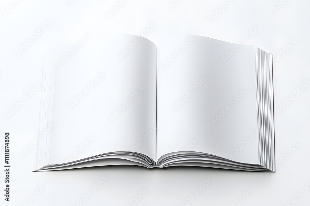 Magazine or book mockup top view. Blank page or notepad on solid background.
Magazine or book mockup top view. Blank page or notepad on solid background.