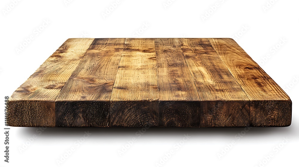 An ultra-realistic photograph of a rustic wood countertop with visible age and texture, showcasing its natural beauty on a white background An ultra-realistic photograph of a rustic wood countertop with visible age and texture, showcasing its natural beauty on a white background