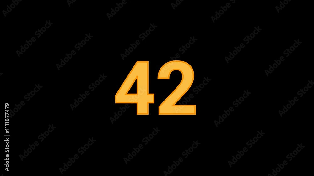42 Number with confetti falling Animation 42 Number with confetti falling Animation