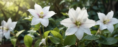 Shot of Trillium sessile flowers against a blurred background , trillium sessile, woodland understory photo