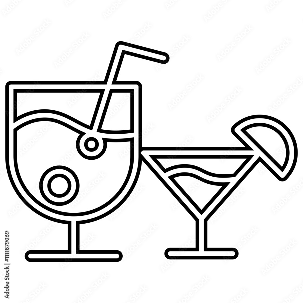 Drinks icon in line style