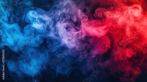 Abstract Smoke Background with Vibrant Red and Blue Colors