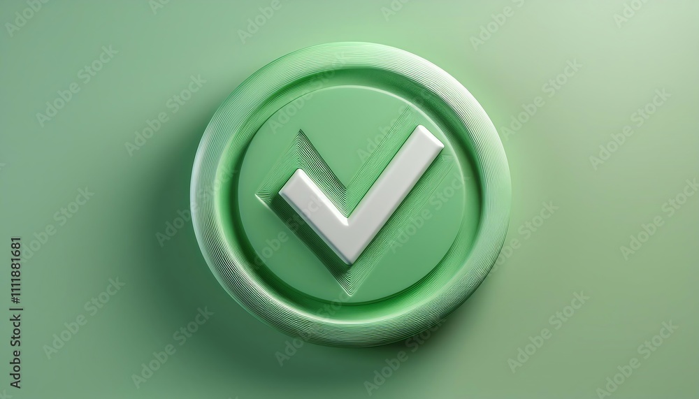 A green checkmark icon symbolizes approval, success, or confirmation, set against a smooth green background. A green checkmark icon symbolizes approval, success, or confirmation, set against a smooth green background.