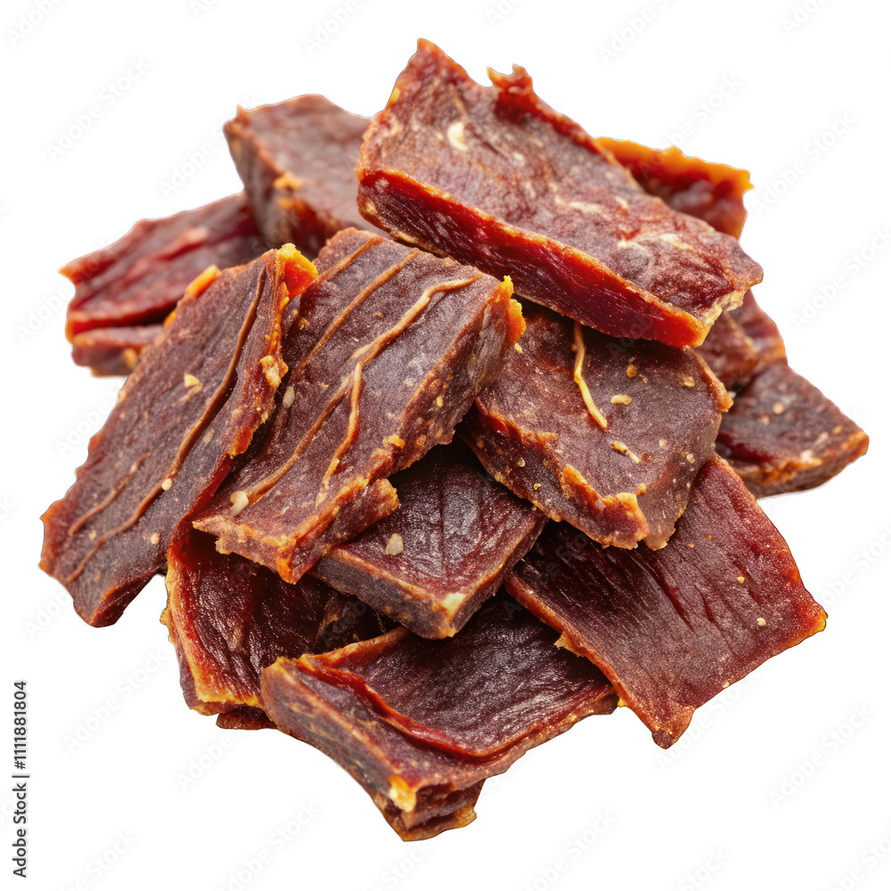 Beef jerky isolated on transparent background Beef jerky isolated on transparent background