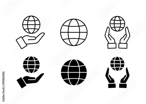 Internet set icons. Linear and silhouette style. Vector icons.