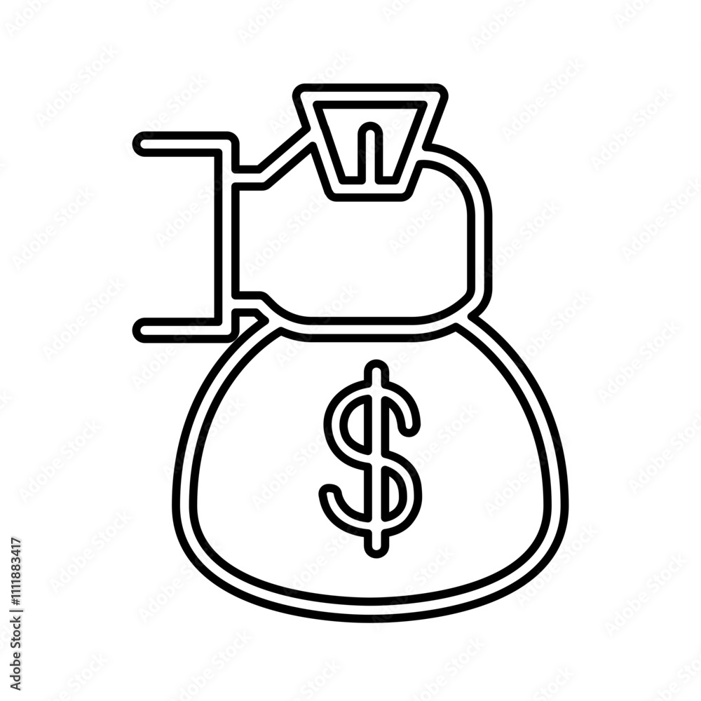 Money bag icon in line style Money bag icon in line style