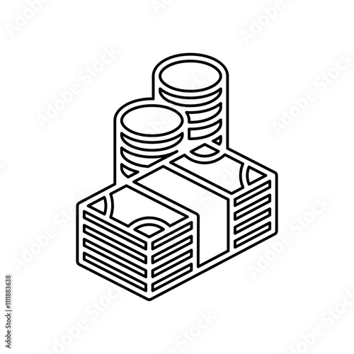 Money icon in line style