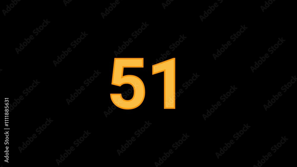 51 Number with confetti falling Animation 51 Number with confetti falling Animation