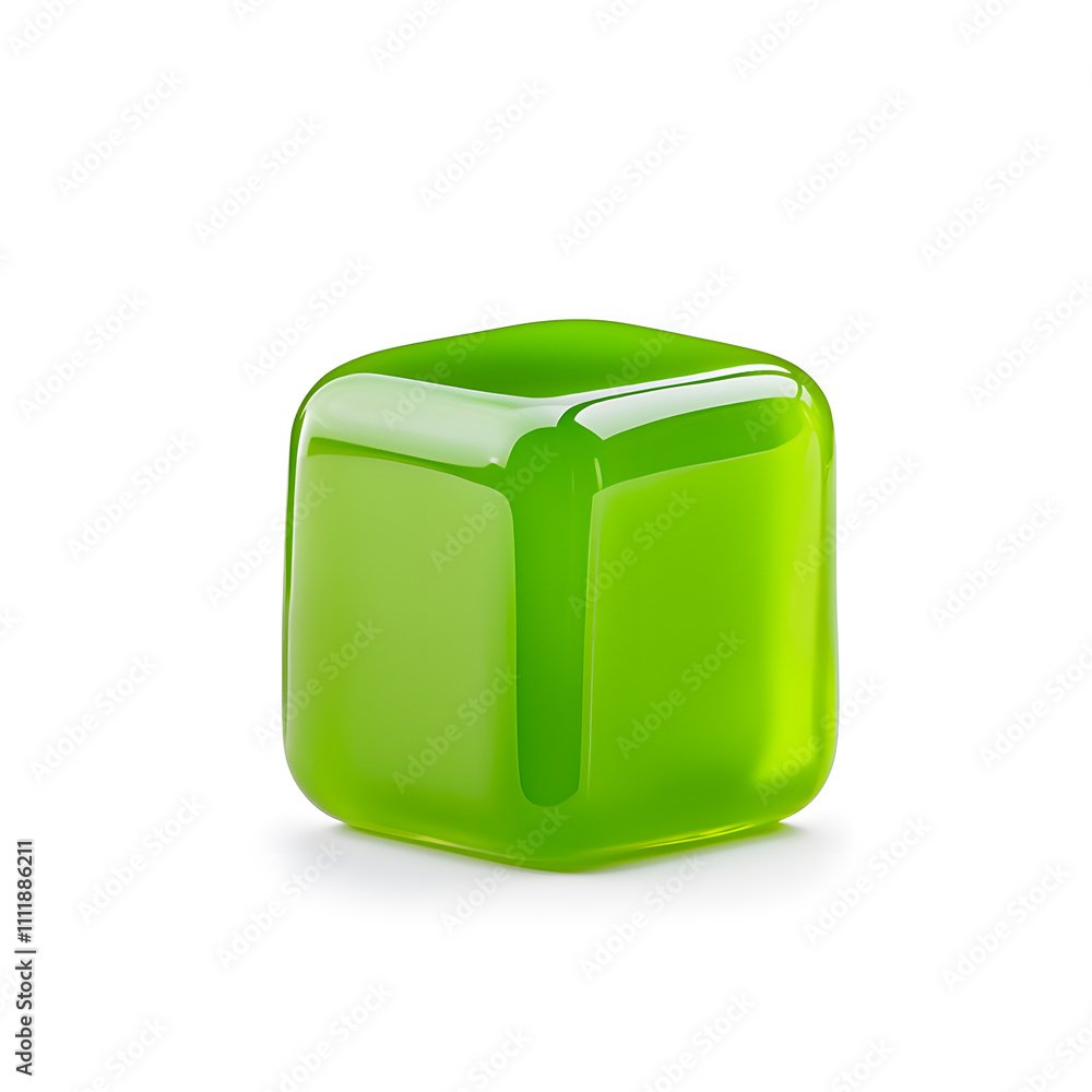 Green Jelly Candy, isolated on white background Green Jelly Candy, isolated on white background