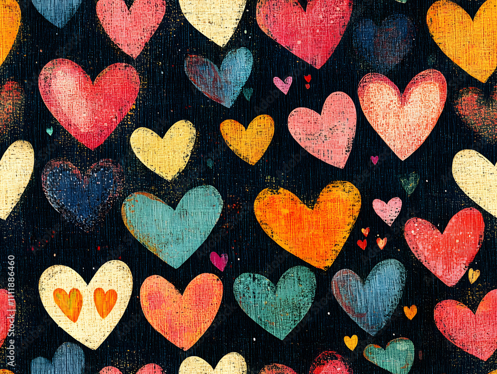 Obraz premium seamless background pattern with hearts
