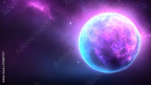 Cosmic Planet Purple Nebula Galaxy Background Space Art Fantasy World