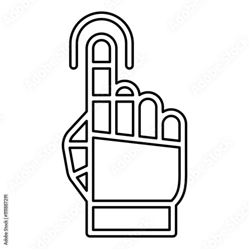 Robot hand icon in line style