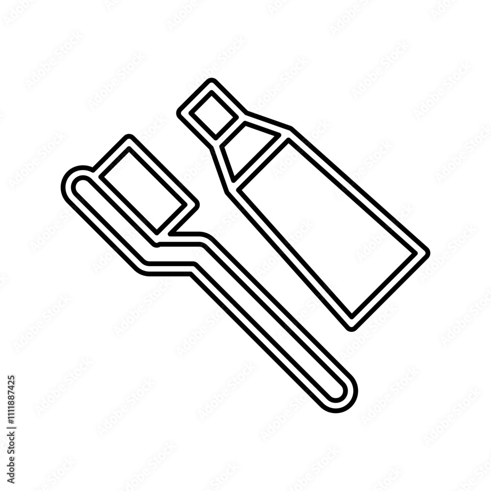 Brushing teeth icon in line style Brushing teeth icon in line style