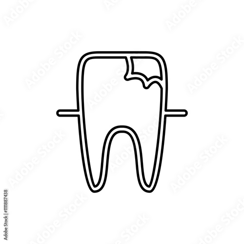 Tooth decay icon in line style