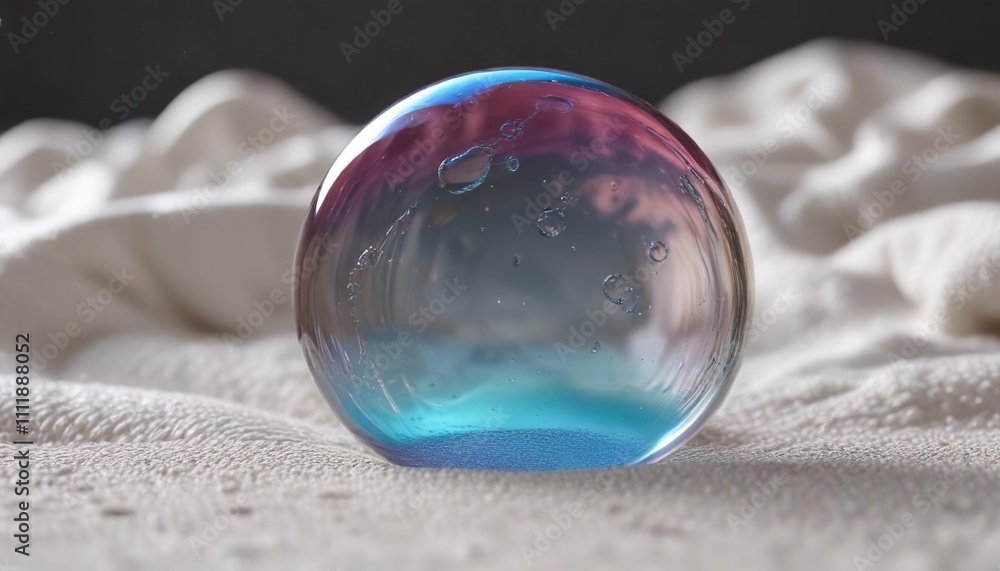 A soap bubble forming on the surface of a towel, bubble formation, soap, bath time A soap bubble forming on the surface of a towel, bubble formation, soap, bath time