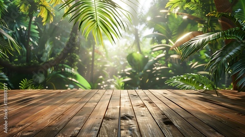 A hardwood surface with a rescue pack in a stunning tropical environment