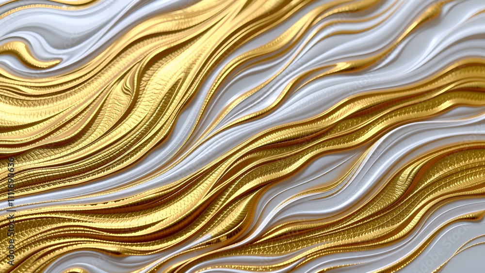 Golden flowing lines with sparkle highlights Golden flowing lines with sparkle highlights