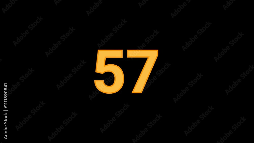 57 Number with confetti falling Animation 57 Number with confetti falling Animation