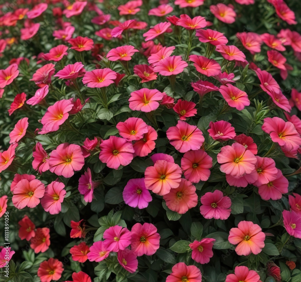 Dainty calibrachoa bush with dainty pink flowers and vibrant red and yellow throat, gardening tips, calibrachoa, red and yellow throat Dainty calibrachoa bush with dainty pink flowers and vibrant red and yellow throat, gardening tips, calibrachoa, red and yellow throat