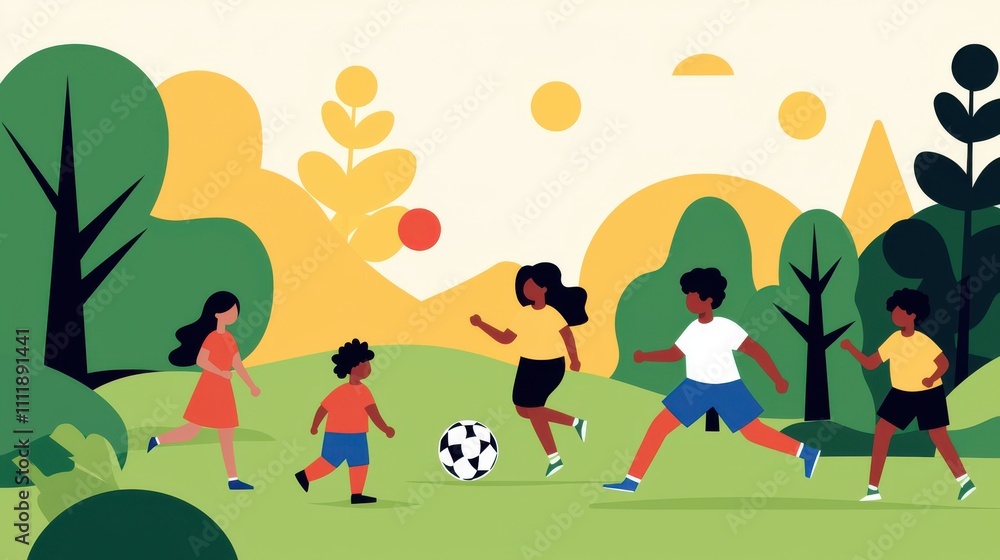 Engaging kids' sports event in local park fun outdoor activities Engaging kids' sports event in local park fun outdoor activities