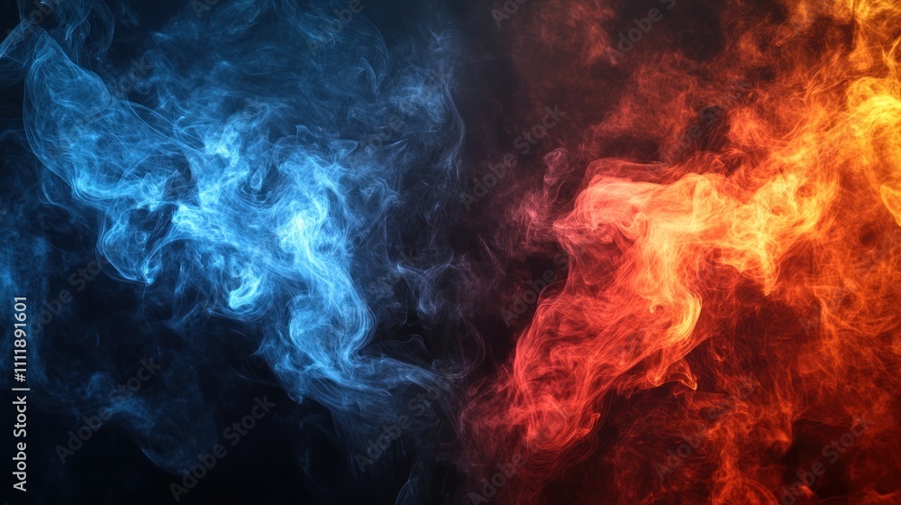 Fototapeta premium Abstract Smoke Art with Blue and Red Colors