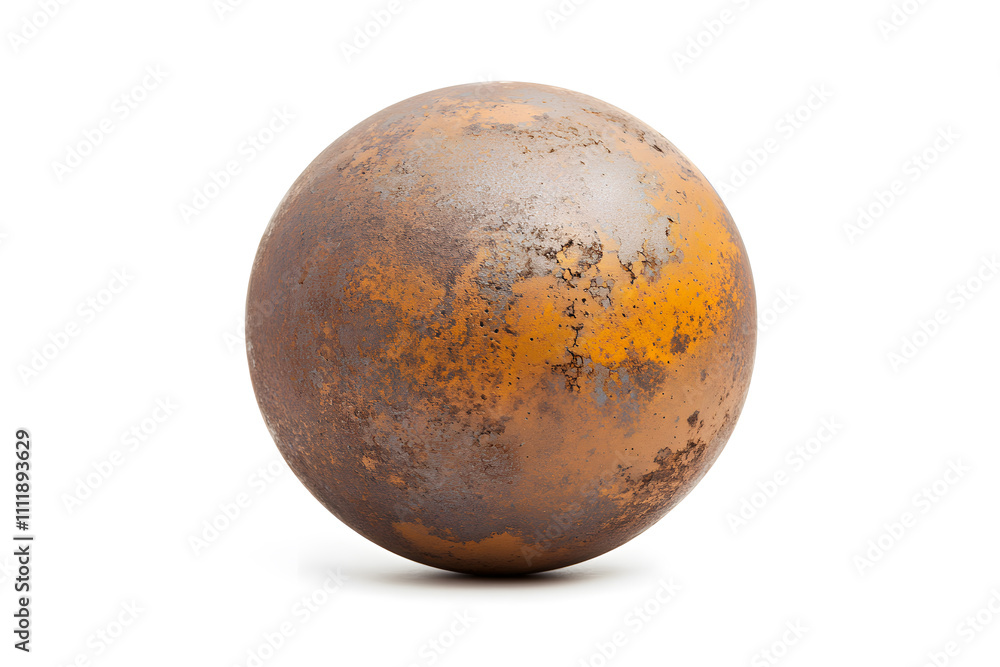 Old, weathered metal sphere with rust and patina, perfect for 3D modeling and texturing isolated on white Old, weathered metal sphere with rust and patina, perfect for 3D modeling and texturing isolated on white
