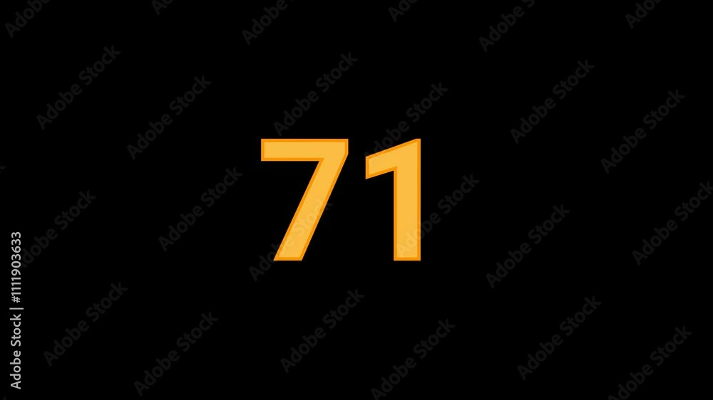 71 Number with confetti falling Animation 71 Number with confetti falling Animation