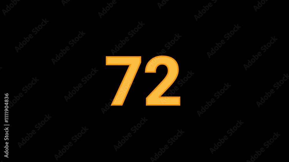 72 Number with confetti falling Animation 72 Number with confetti falling Animation