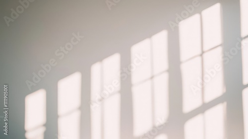 Soft Light  Window Shadows on White Wall  Minimalist Interior Background