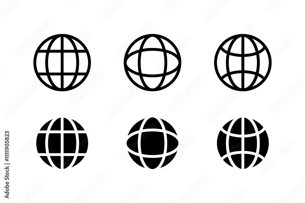 Internet set icons. Linear and silhouette style. Vector icons. Internet set icons. Linear and silhouette style. Vector icons.