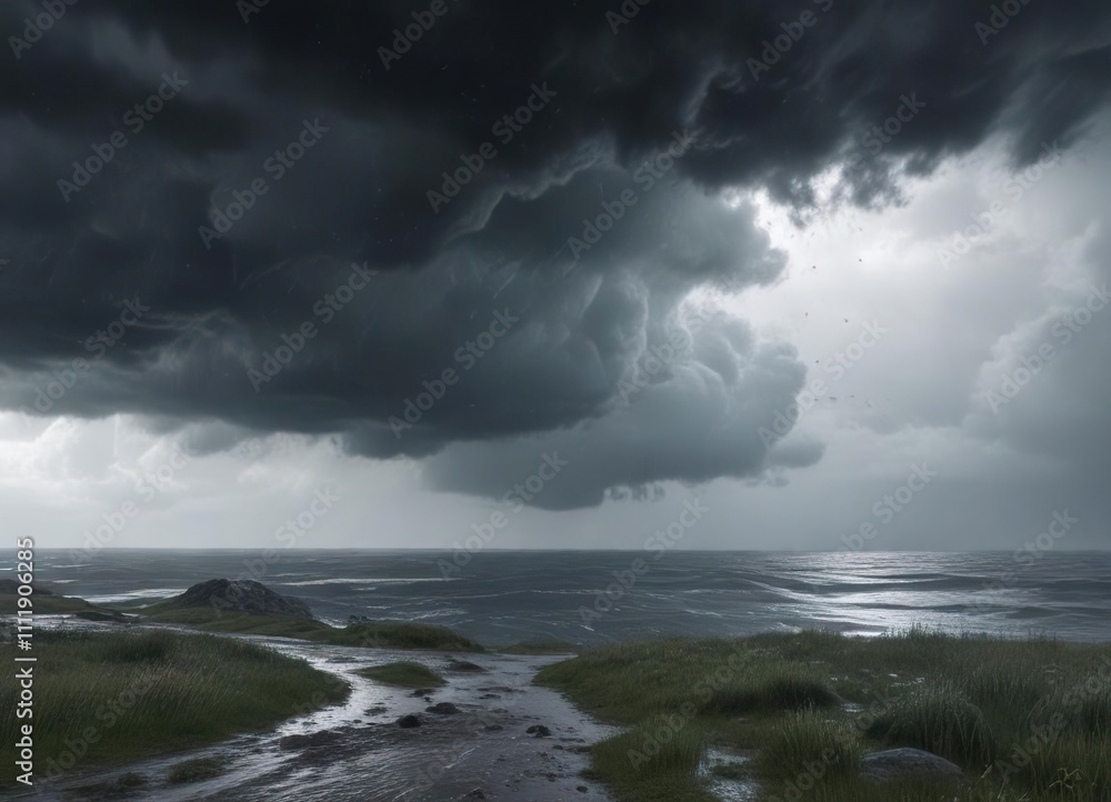 Stormy sky with heavy rain and strong winds blowing , rainy season, overcast sky, heavy rain Stormy sky with heavy rain and strong winds blowing , rainy season, overcast sky, heavy rain