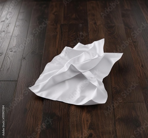 Single piece of tissue paper on dark wooden floor, paper, stark, tissue photo