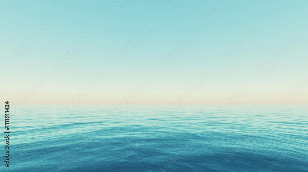 Serene blue sky with smooth gradient over calm waters at sunrise Serene blue sky with smooth gradient over calm waters at sunrise