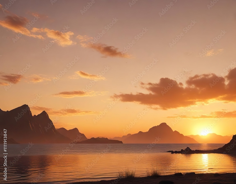 Soft gold and orange hues add a touch of warmth to the sunrise sky, serene sunrise scene, soft vibrant tones, gentle morning light scene Soft gold and orange hues add a touch of warmth to the sunrise sky, serene sunrise scene, soft vibrant tones, gentle morning light scene